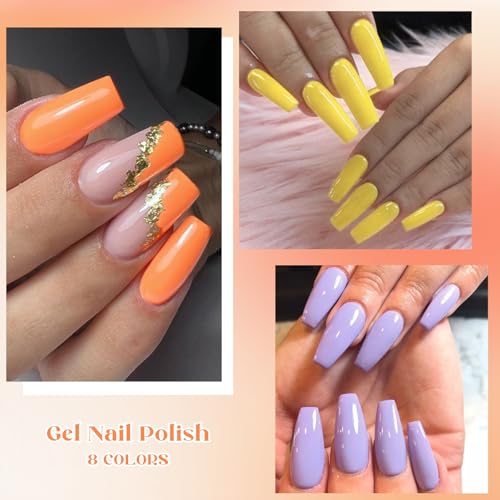 Set de esmaltes gel 8 piezas 3 en 1 MEET ACROSS miniatura 2