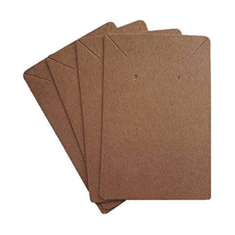 100 x Jewellery Display Cards Necklace Bracelet Earrings Kraft Brown 9cm x 6cm Cover