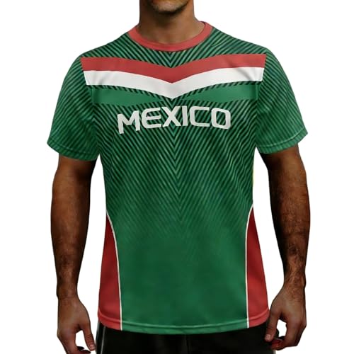 Camiseta de fútbol para hombre, manga corta, cuello redondo, camiseta de entrenamiento, transpirable, malla de verano, ligera de secado rápido, camiseta de equipo absorbente del sudor