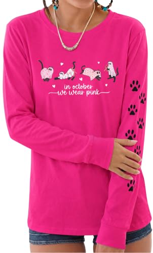 Image of Cat Shirts for Women Loose Fit Lightweight Long Sleeve Animal Tee