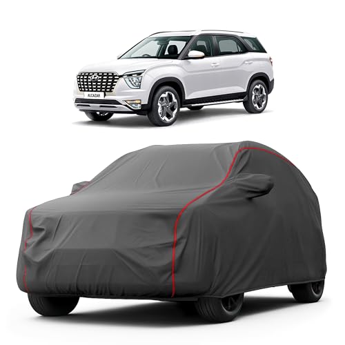 Image of Heavy-Duty Car Cover for Compatible with Hyundai Alcazar (2021 to 2025 All Models) Deluxe Car Protection Cover - Waterproof & UV-Resistant All-Season Exterior Protection