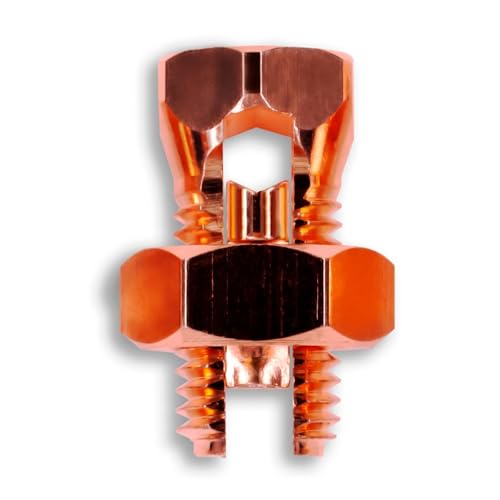 satellitesale ul-listed bonding lugs high conductivity copper coated brass grounding split bolt connectors size 6 pack of 5 pieces