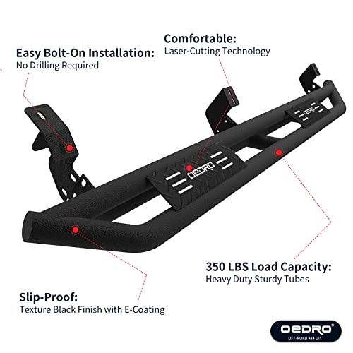 Oedro 6" Side Step Compatible With 2005-2023 Toyota Tacoma Double Cab, Upgraded Running Boards Textured Black Heavy Duty Truck Nerf Bars, Unique Multi-Layer Slip-Proof (Fits Double Cab Only) #TOP5