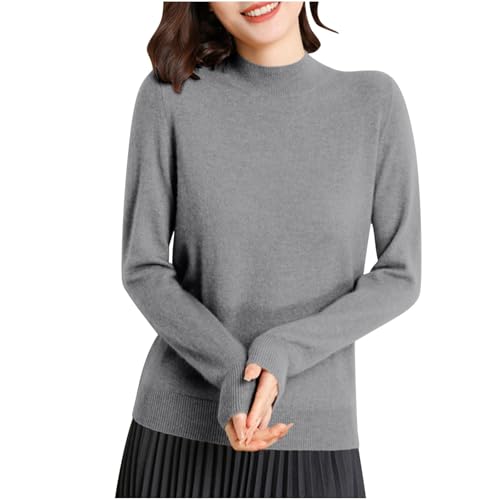 Womens Mock Neck Sweater Long Sleeve Knit Pullover Tops Turtleneck Jumper Layering Tops for Cold Freezing Weather2
