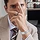 Cigmag Lymphdrainage Magnetarmband Herren Ultrastarke Magnete Reines Titan verstellbar mit Entnahmewerkzeug und Geschenkbox (Silber)