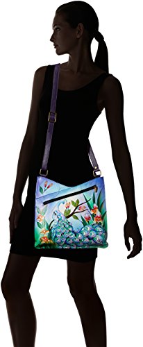 Image of Anna by Anuschka Women's Women's Original Genuine Leather Hand-painted V Top Large Crossbody - Leather Handbag for Women