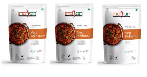 Image of Indian Kitchen Foods Freeze Dried Gluten-Free Ready to Eat Veg. Kolhapuri | Instant Vegetarian Meal - Each Rehydrated Wt. 260 gm (Pack of 3)