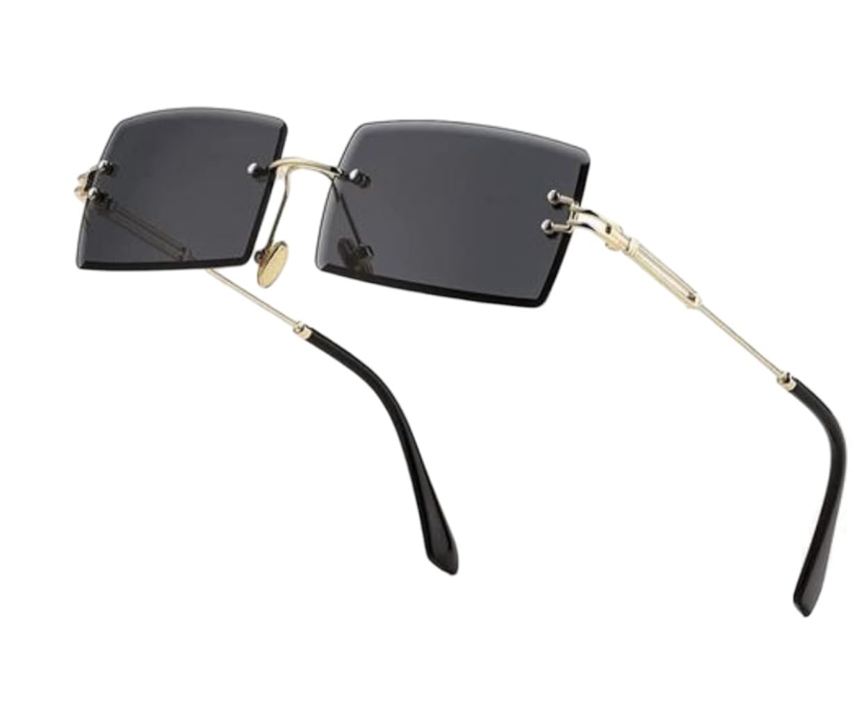 Rectangular Frameless Rimless Sunglasses with UV Protection - Lightweight and Stylish for Men and Women-image-12