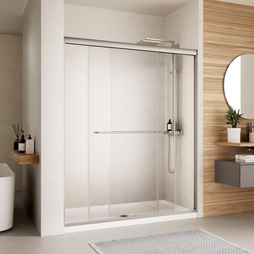 Image of Royal Guard Double Sliding Shower Door,44-48 inch W x 70 inch H,Brush Nickel