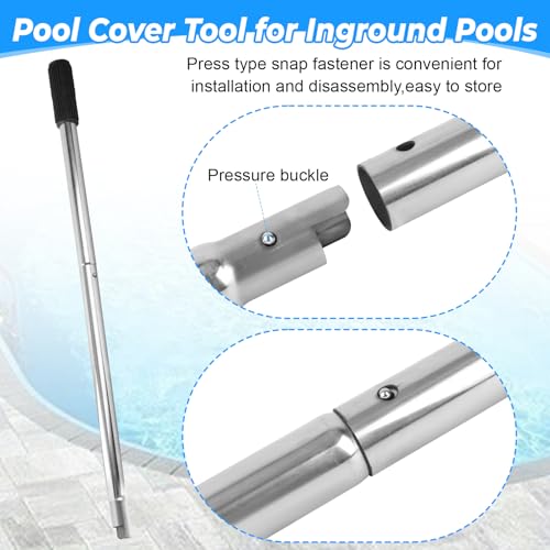 Herramienta de instalación para cubierta de piscina 27" acero inoxidable miniatura 5