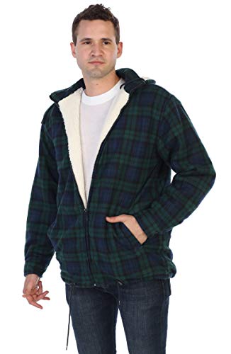 Gioberti Mens Sherpa Lined Flannel Jacket with Removable Hood3