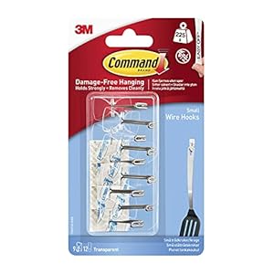 Command Clear Wire Hanger Hook, Value Pack of 9 Hooks and 12 Adhesive Strips, Transparent – Damage Free Hanging – Holds…