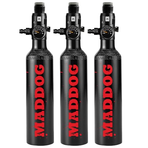 Maddog 13ci/3000psi Aluminum Compressed Air HPA Paintball Tank with Regulator - Airgun Airsoft PCP - Fresh Hydro Date - Refillable Tank Ships Empty - Single