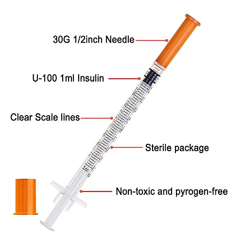 Penacul Disposable Lab Supplies Syringe 1Ml 30Ga 1/2 Inch Needle,Individually Wrapped thumb #1