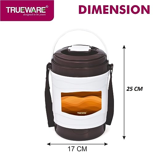 Image of Trueware Marina 5 Lunch Box with 5 Steel Container, 300 ml X 5 Brown | PU Insulated | Tiffin | Hot Lunch Box | Leak Proof | Easy to Carry | Food Grade | BPA Free | Office | Outdoors | for Men Women