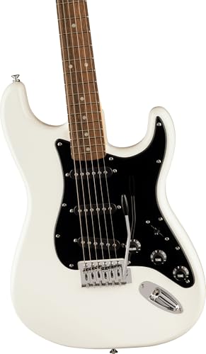 Image of Fender Squier Sonic Stratocaster - Arctic White Bundle with Mustang Micro Headphone Amplifier, Instrument Cable, Tuner, Strap, Picks, and Austin Bazaar Instructional DVD