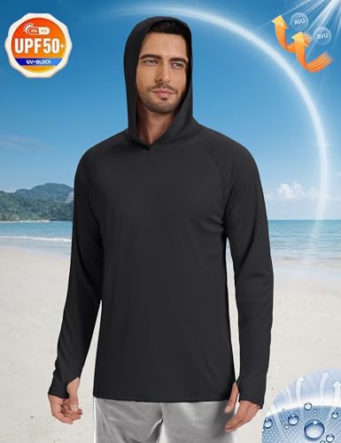 KINSWT Men's UPF 50+ Sun Protection Hoodie Shirts Long Sleeve Hiking Fishing Lightweight SPF UV Shirt with Hood2