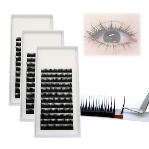 3 lC ܂ [Iɍ̂ ܂̑ i` 킢ȒPVlDIY ܂ p Wet Eyelashes Comic Eyes Effect (D-0.05mm, uh̒)