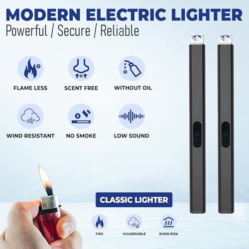 Encendedor eléctrico recargable USB FIGHTSENSE negro miniatura 2