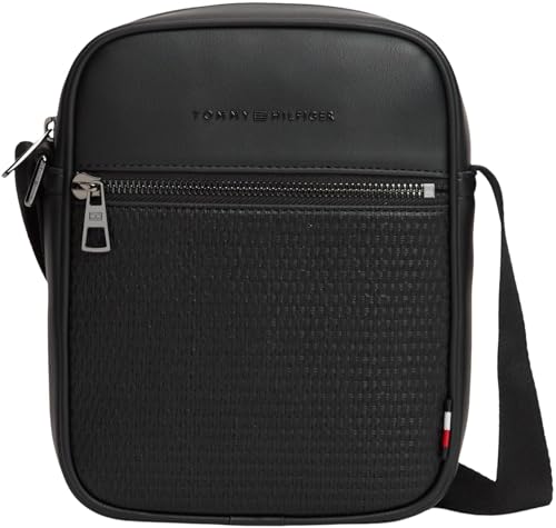 Tommy Hilfiger Th Woven Mini Reporter Am0am14095, Crossover Hombre, Negro (Negro), Talla Única