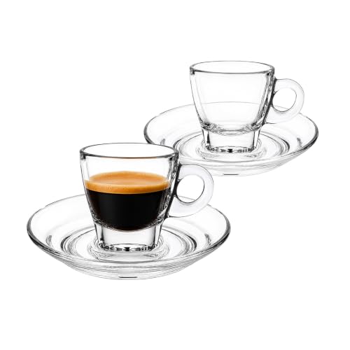 Cuisivin Caffé Collection 8700 Espresso 2.5 oz. Cup and Saucer-Gift Box Set, Clear by Cuisivin Caffé Collection - Used condition - CA$13.80