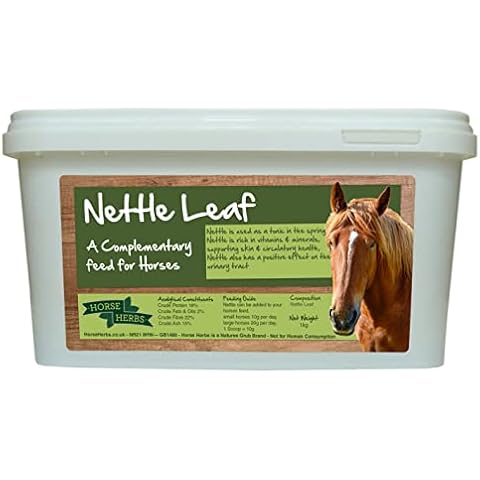 Horse Herbs Nettle Leaves Cut - Natural Feed Supplement for Horses, Equine (1kg Bucket) Cover