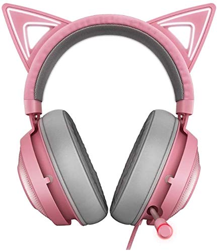Amazon.co.jp: ピンクのヘッドホン、USBゲーミングヘッドホン、軽量