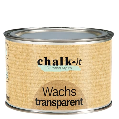 chalk-it Möbelwachs 400ml Transparent Möbelschutz Holzwachs Pflege Wachs Kreidefarbe Möbelpflege & Holzschutz...