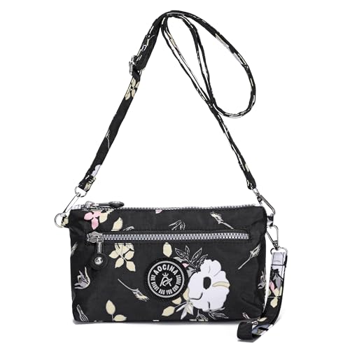 Image of Small Wristlet Wallets for Women Nylon RFID Cross body bag | Cell Phone Purse with Built-In Card Slots for Daily Outings