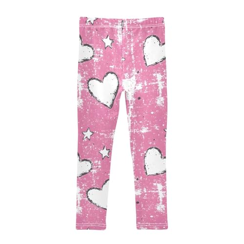 Sweet Love Pink Print Girls Leggings Ultra Soft Compression Yoga Gym Pants for Kids 4-10T2