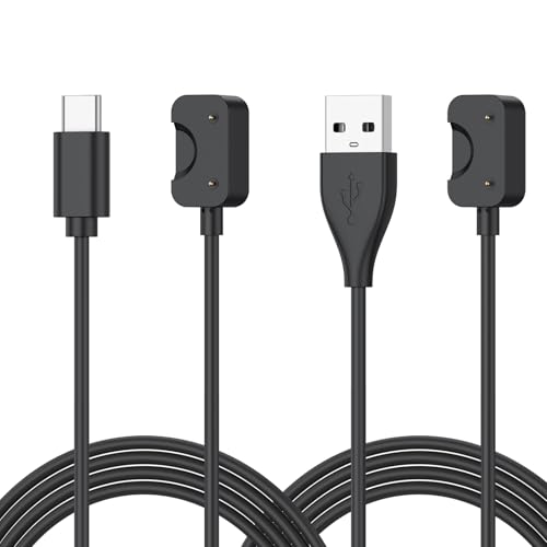 2 Pack USB-A + USB-C Cable for Samsung Galaxy Fit 3 Charger, 3.3ft Magnetic Charging Cable Dock Stand for Galaxy Watch Fit 3 SM-R390 Smartwatch