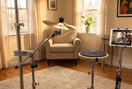 Image of Softline Pro Boom Cymbal Arm with Clamp 46cm Long Heavy-Duty Adjustable Drum Hardware Extension Universal Cymbal Holder Mount for Drum Kits