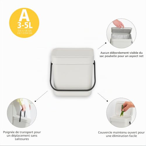 Brabantia Poubelle Sort & Go 3L 211683, vue 4 sur 8