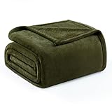 Exclusivo Mezcla Manta Sofá de Franela, Oliva