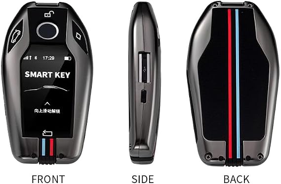KUNIO Key Case Suitable for BMW Display Key 8 Series 840i 840d M850i xDrive M8 G14 G15 G16 2018-2025 Car Key Case Metal Key Fob 3 Buttons Key Fob Black