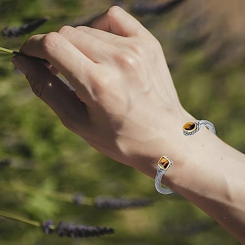 Image of UNY Jewel Bracelet Designer Brand Inspired Women Jewelry 4.5mm Thin Twisted Cable Wire Bangle Gem Stone Christmas Day Gift