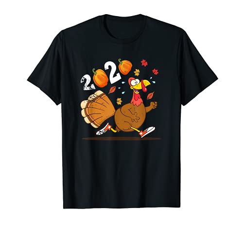Turkey Running 2020 Pumpkins con máscara Camiseta