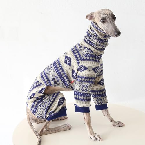Pull chaud à col roulé pour chiens lévriers combinaison bleu - 7