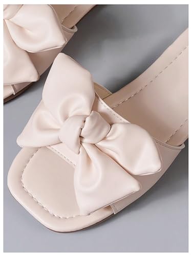 Image of Verdusa Girl's Bows Square Toe Sandals Casual Summer Flat Sandal