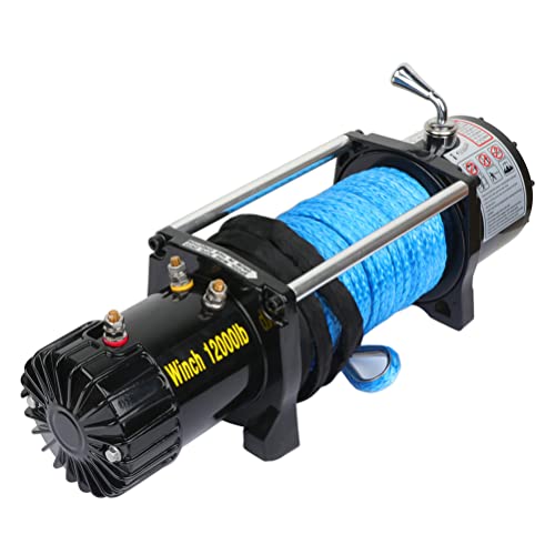 Winche eléctrico SCITOO 12000lbs 12V con cuerda sintética y control miniatura 1