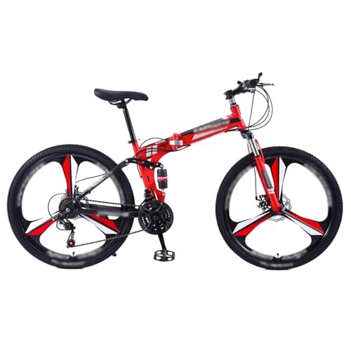 GLSQBVRP Bicicleta De Montaña Plegable De 24' Y 26' con Doble Suspensión Y 21 Velocidades, Cuadro De Acero De Alto Carbono, Ideal para Adultos, Hombres, Mujeres Y Adolescentes D,26 Inch