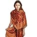 LMVERNA Soft Pashmina Shawl for Women Ethnic Paisley Two Tone Jacquard Scarf for Formal Wedding Bride(Copper)