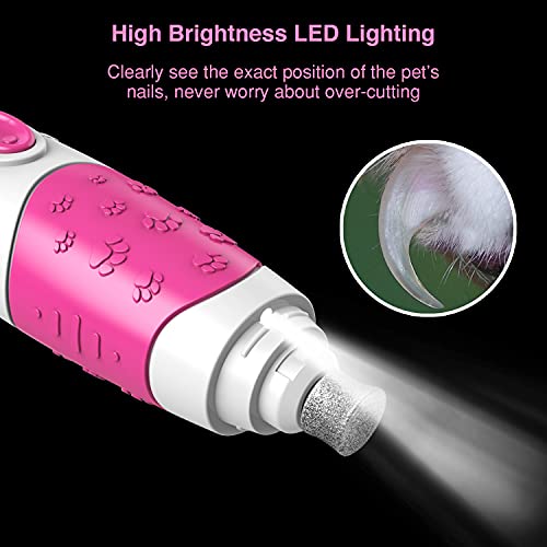 Smart Elephant Dog Nail Grinder With Led Lighting & Super Quiet Run,2-Speed Pet Nail Grinder With 2000Mah Li Battery For Small Medium And Large Dogs & Cats,Painless Paws Grooming & Smoothing #TOP1