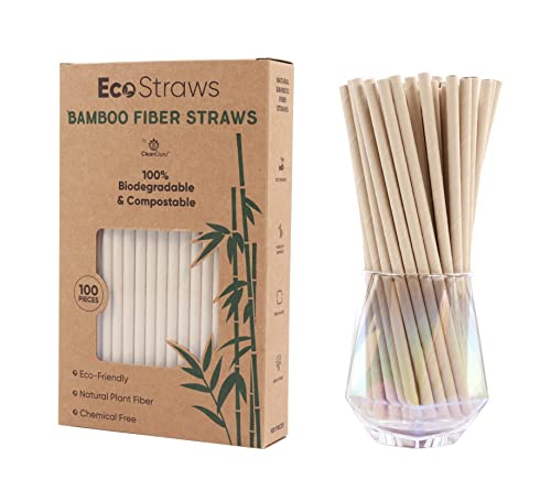 Eco Straws Disposable – Biodegradable Bamboo Paper Straw – Natural Compostable Long Drinking Straws For Cocktail, Smoothie, Coffee, Cereal, And Soft Drinks – Plastic Straws Alternative - 100Pcs #TOP5