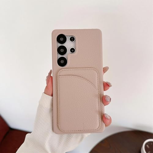 Étui Portefeuille Galaxy S23+ Cuir Litchi Kaki Antichoc Intégral