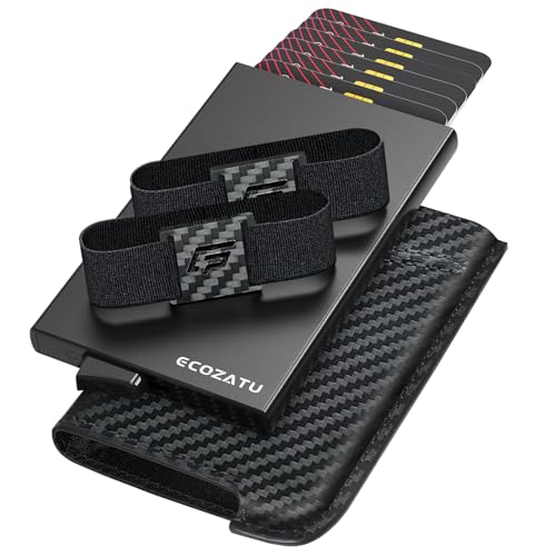 Slim Aluminum Card Holder Wallet, Minimalist Metal Mens Wallet, RFID Blocking Wallet For Men, Pop Up Men's Wallets, Stealth Wallets for Men, 14+ Cards Holder Mens Wallets With 2 Cash Bands