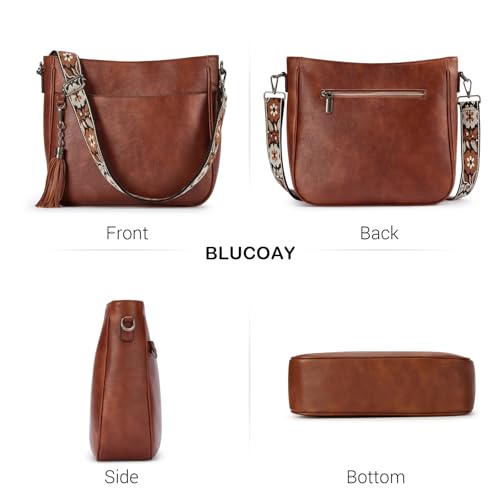 Image of 2PCS /Set Crossbody Bags for Women,Vegan Leather Hobo Purse Wallet For Women Set,Shoulder Bags With 2 Adjustable Strap