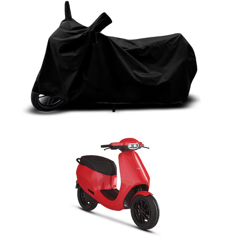 Image of 100% Scratchproof /UV-Rays /Heat Protection /Birds Dropping /Water Resistant /Dust Proof /Waterproof /Full Bike Scooty Two Wheeler Body Cover Compatible for Ola S1 Air All Varients[Black]