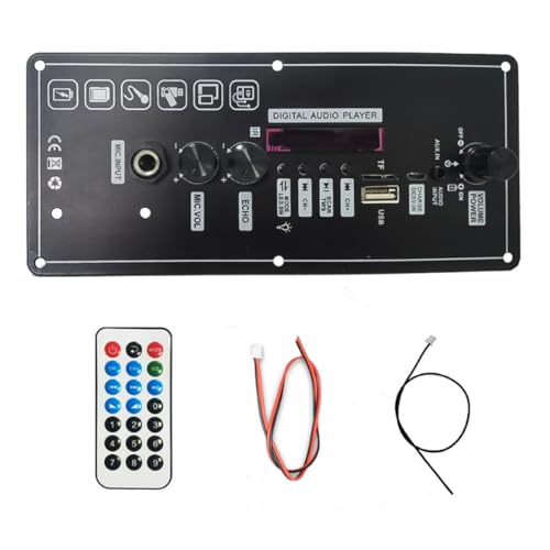 Laroal Scheda Amplificatore Audio Bluetooth 15 W con Altoparlante Audio FM BT Portatile 5 V Scheda Amplificatore di Potenza Karaoke Modulo Radio Audio Amplificatore MP3