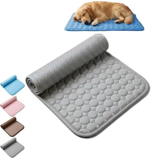 The Dog Hub Arctic Cooling Dog Mat, Self Cooling Mat for Large & Small Dogs, Creating a Sooth and Cool Effect (Gray,M-60X50CM)